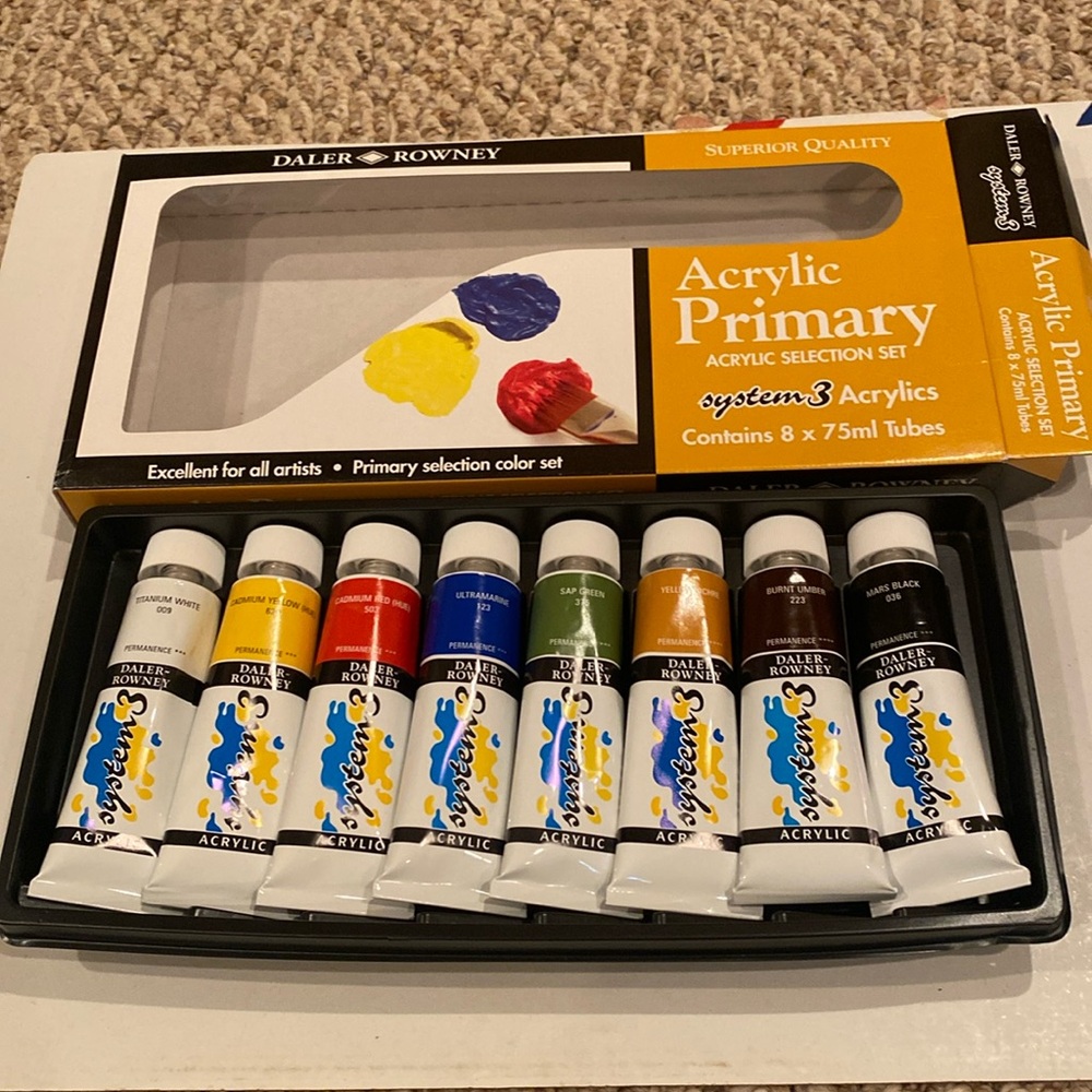 NWOT Daler Rowney Acrylic Primary Selection Set